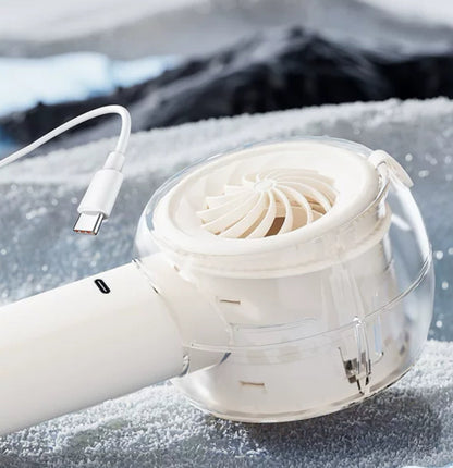 ❄️ Přenosný chladicí ventilátor se sprejem – Okamžitá úleva od horka kdykoliv během dne