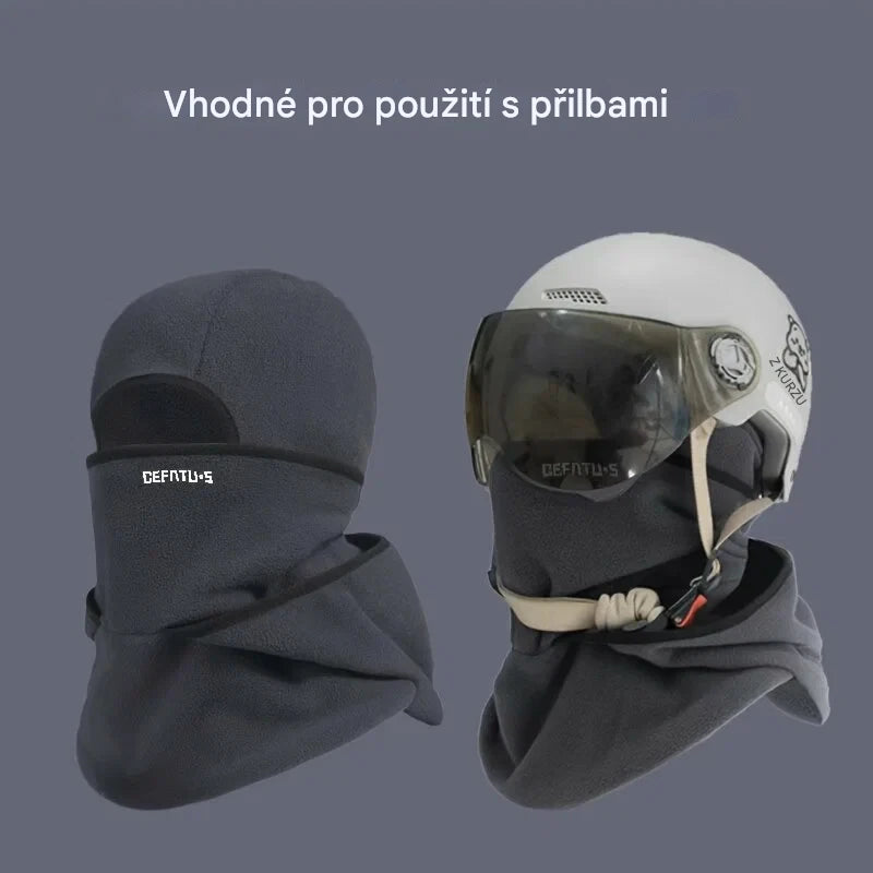 Multifunkční 3v1 čepice – šála, rouška a čepice v jednom, snadné nasazení během pár sekund, ideální pro zimu a ochranu před chladem❄️
